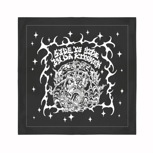Side to side in da kitchen “Dragon” Bandana Black/White