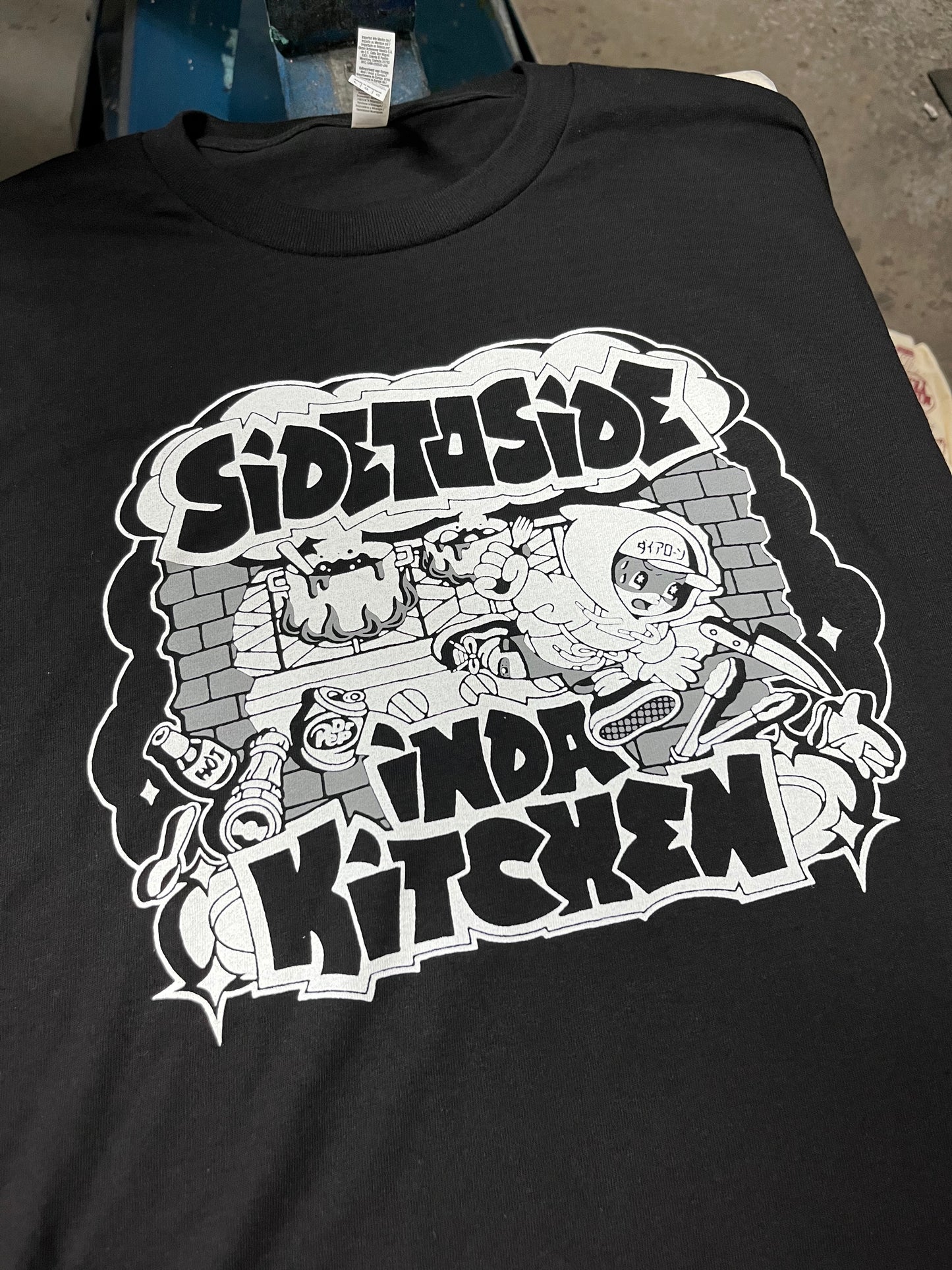 Side to side in da kitchen “Hoodie boy” Black S/S T-Shirt